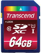 .64GBSDXCCard(Class10)UHS-I,600X,Transcend"TS64GSDXC10U1"Ultimate(R/W:90/45MB/s)
