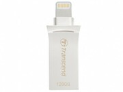 128GBLightning/USB3.1FlashDriveTranscend"JetDriveGo500",SilverPlating,MetallicCase