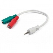 AudiocableCCA-417W,3.5mm4-pinplugto3.5mmstereo+microphonesocketsadaptercable;allowsconnectingstandardheadsetsandmicrophonestotablets,netbooks,ultrabooksetc.;white