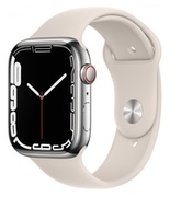 AppleWatchSeries7GPS+Cellular45mm.SilverStainlessSteelCasewithStarlightSportBand(MKJV3)