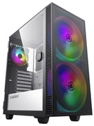CaseATXGAMEMAXAero,w/oPSU,2x200mm&1x120mmARGBfans,PWM+ARGBController,2xUSB3.0,TG,RC
