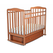 163007КроватьдетскаяМитенька(опуск.планка,качалка,закр.ящик,попер.маятник,орех)(размерложа1200х600мм)