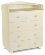 700159КомодСКВ,80см,5ящика,колеса,бежевый