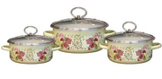 Наборкастрюль(2л/3л/4л)МозаикасалатныйСтальэмаль8KB051S-1