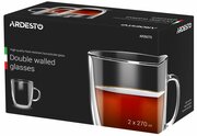 НаборчашексручкамиArdestoсдвойнымистенками,270мл,H10см,2шт,боросиликатноестекло