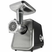 MeatMincerPolarisPMG3044,3000Wpoweroutput,2perforateddiscs4/8mm,3gratingandslicingattachments,grindingspeed3kg/min,black