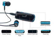 (31710166100)GeniusHS-905BTBluetoothstereoheadsetformusicandcalls,volumecontrol,Stereominijack;MusicPlayingTime:upto6hours;Answering/endingcalls,Play/Pause,Volumeup/down,Next/Prev.track;3sizesearpieces,Black/Blue