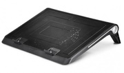 NotebookCoolingPadDEEPCOOLN180FS,upto17",1fan-180mmwithfanspeedcontrolbutton,1150В±10%RPM,<16~20dBA,84.7CFM,2viewinganglesadjustable,DualUSBports,MetalMeshPanel,HydroBearing,Black