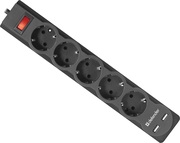 DefenderDFS755,black,5.0m,5sockets,2xUSB