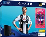 GameConsoleSonyPlayStation41TBBlack+Fifa19+Dualshock4,2xGamepad(Dualshock4),1xGame(Fifa19)