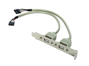 BracketDualUSBportGembirdCCUSBRECEPTACLE,dualUSBportreceptacleonbrackethousing,connectoronthemetalbracket,25cm,bulk