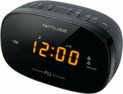 DualAlarmClockRadioMuseM-150CRBLACK,0.6inchAmberLEDDisplay,Dimmer(High/Low/Off),20FMpresetstations,Autoscanandstorepresetstations,Manualtuningandpresetstore,WakeupbyRadioorBuzzer,Snooze,SleepandNap,AC230V,Ba