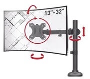 Table/deskstandformonitorBarkanM121T,13"-27",max.12kg,VESA:75x75,100x100