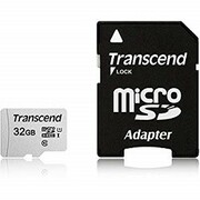 .32GBMicroSD(Class10)UHS-I(U1)+SDadapter,Transcend"TS64GUSD300S-A"(R/W:95/45MB/s)