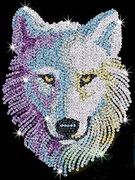 SEQUINARTBLUE-SNOWWOLF
