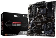 MSIB450-APRO,SocketAM4,AMDB450,Dual4xDDR4-3466,APUAMDgraphics,DVI,HDMI,2xPCIeX16,6xSATA3,RAID,1xM.2slot,4xPCIeX1,ALC8927.1chHDA,GbELAN,2xUSB3.1Gen2,2xUSB3.1,RGBMysticLight,ATX