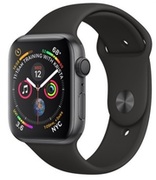 AppleWatch4,SpaceGray,44mm,AluminiumCasewithBlackSportBand,GPS(MU6D2)