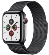 AppleWatch5,SpaceBlack,44mm,StainlessStealCasewithBlackMilaneseLoop,GPS+LTE(MWWL2)