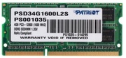 4GBDDR3L-1600SODIMMPATRIOTSignatureLine,PC12800,CL11,1Rank,Double-sidedmodule,1.35V