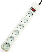 SurgeProtectorGembirdSPG6-B-10C,6Sockets,3.0m,upto250VAC,16A,safetyclassIP20,Grey