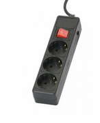 SurgeProtector3Sockets,5.0m,SvenOptimaBase,BLACKflame-retardantmaterial