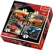 Trefl34276Puzzles-"4in1"-Readytorace/DisneyCars3
