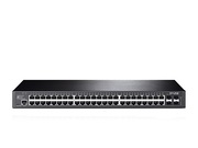 48-port10/100/1000MbpsSwitchTP-LINK"T2600G-52TS",4xSFPslotGigabitEthernetconnectionsonallportsprovidefullspeedofdatatransferringL2+feature——StaticRouting,helpsrouteinternaltrafficformoreefficientuseofnetworkresourcesIP-MAC-Po