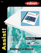 E64143Ednet25CardboardCovers,A4,250g/m2,white,glossy.Foldingcartonincl.Euro-hole,25pcs.