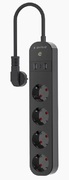 SmartpowerstripGembirdTSL-PS-S4U-01-,4sockets,1.5m,withUSBcharger2xUSBType-A,1xUSBType-C,black