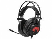 MARVO"HG9055",USBGamingHeadset,Microphone,50mmdriverunit,7.1virtualsurroundsoundwithUSBadapter,Volumecontrol,Adjustableheadband,Bodyandmiclighting,Braidedcable,2.2m,Black-Red