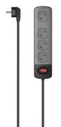 Hama223053PowerStrip,4-Way,Switch,WallMounting,1.5m,black/grey