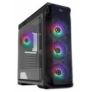 CaseATXGAMEMAXStarLightFRGB,w/oPSU,4x120mmRGBfans,Fancontroller,Transparent,USB3.0,Black