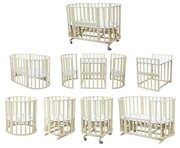 102009Кроватьдетская"СКВ-10"смаятником12в1бежевый