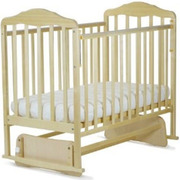 124005КроватьдетскаяБерезка(автостенка,маятник,пакладкаПВХ,береза)Размер1200*600мм