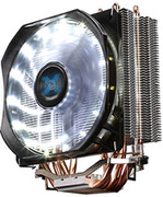 ZALMANCooler"CNPS9XOptima",Socket115x/775&AM4/AM3/FM2,upto180W,WhiteLEDfan:120х120х25mm,600~1500rpm,17~26dBA,60.98CFM,4pin,PWM,SharkFinBladeFan,Long-lifeRifleBearing,4heatpipesDTH,includedTG/ZM-STG2M