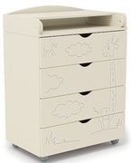 700269КомодСКВ,Жираф,4ящика,колеса,бежевый