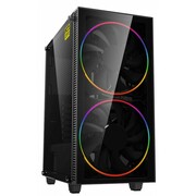 CaseATXGAMEMAXBlackHole,w/oPSU,2x200mmARGBfans,PWMhub,Transparentpanel,USB3.0,Black