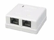 2xJackRJ-45CAT5ehalf-shieldedkeystonejacksSurfacemountbox