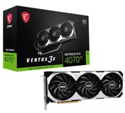 MSIGeForceRTX4070TiVENTUS3X12GOC/12GBGDDR6X192Bit2640/21000Mhz,AdaLovelace/DLSS3,PCIeX164.0,1xHDMI,3xDP,TRIPLEFanThermalDesign:TORXFan4.0/ZeroFrozr/CorePipe/CooperBaseplate/Fin+AirflowControl,DoubleBallBearing,MetalBackpl