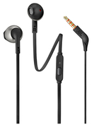 JBLT205/Earbudheadphoneswithmicrophone,Dynamicdriver12.5mm,Frequencyresponse20Hz-20kHz,1-buttonremotewithmicrophone,JBLPureBasssound,Tangle-freeflatcable,3.5mmjack,Black