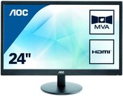 23.6"AOCm2470Swh,Black(MVA1920x1080,5ms,250cd,LED50M:1,D-Sub,HDMI,Speakers)