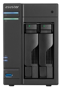 2-bayNASServerASUSTOR"AS6102T",IntelCeleronN3050(Dual-Core)1.6-2.16GHz,2GBDDR3L(Max.8GB),2.5"/3.5"SATAx2(HotSwap),USB3.0x3,USB2.0x2,eSATAx2,GigabitLANx2,HDMI,S/PDIF,AES-NI,Hard.transcoding,IR,Surveillance:<25(4Free)