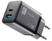 WallChargerGANCellularline,2Ports,PD+USB,45W,Black