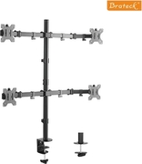 BrateckLDT12-C048NDoubleJointSteelMonitorArmfor4monitors,13"-32",+45°~-45°tilt;+90°~-90°swivel;360°rotate,VESA:75x75,100x100,ArmExtend:460mm,Clampthickness:10-85mm,Maxloadcapacity8Kg