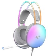GamingHeadsetHavitH2037d,50mmdriver,20-20kHz,20Ohm,115dB,2.1m,3.5+USB,RGB,White