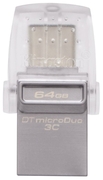 ФлешкаKingstonDataTravelerMicroDuo,64GB,USB3.1,Ultra-small,USBOTGTypeC(On-The-Go),(Read100MByte/s,Write15MByte/s)