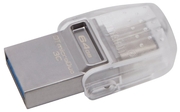 ФлешкаKingstonDataTravelerMicroDuo,64GB,USB3.1,Ultra-small,USBOTGTypeC(On-The-Go),(Read100MByte/s,Write15MByte/s)