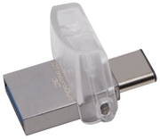 ФлешкаKingstonDataTravelerMicroDuo,64GB,USB3.1,Ultra-small,USBOTGTypeC(On-The-Go),(Read100MByte/s,Write15MByte/s)