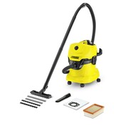 VacuumCleanerKarcherWD4,1600WPoweroutput,320Wsuctionpower,1.8lbagcapacity,aquafilter,Normal/Carpetbrush,crevicenozzle,upholsterynozzle
