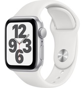 AppleWatchSE40mmSilverAluminumCasewithWhiteSportBand,MYDM2GPS,Silver